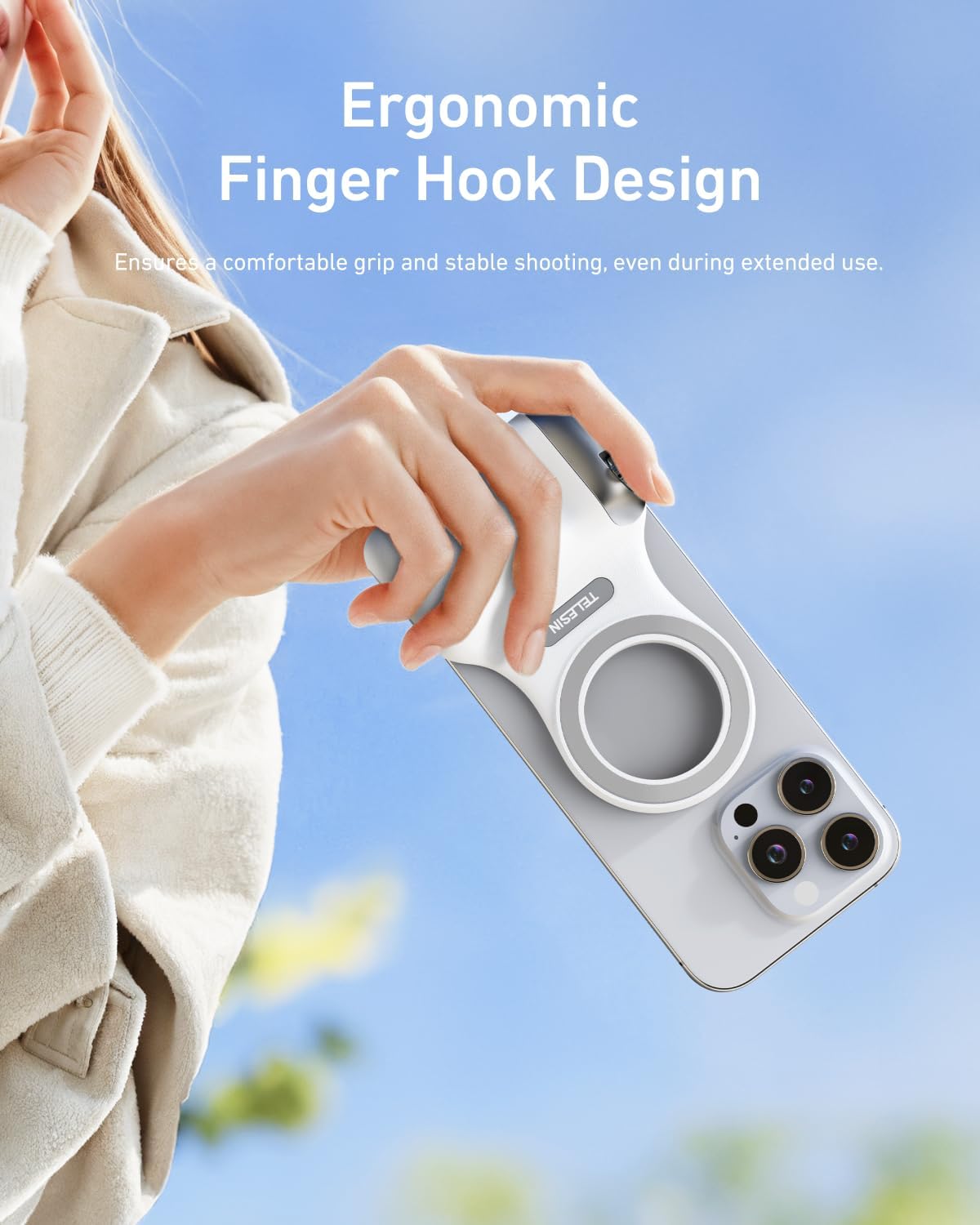 TELESIN Fun Short Grip-2 + Telesin Magnetic Selfie Light Bundle. Designed for creators, vloggers, and everyday users - Image 3